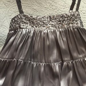 Gap Kids small grey silver satin Holiday dress